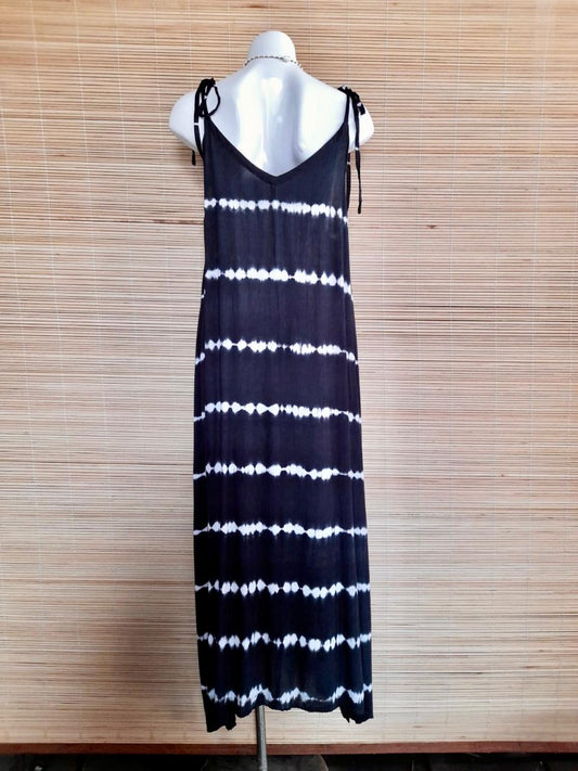 LONG DRESS DIANA Tie Dye Black/ White