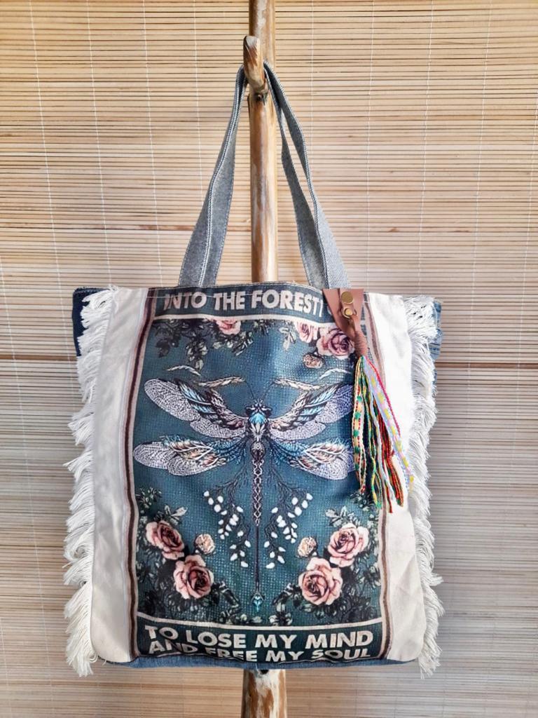 JEANS BAG DRAGONFLY - Lemongrass Bali Boutique