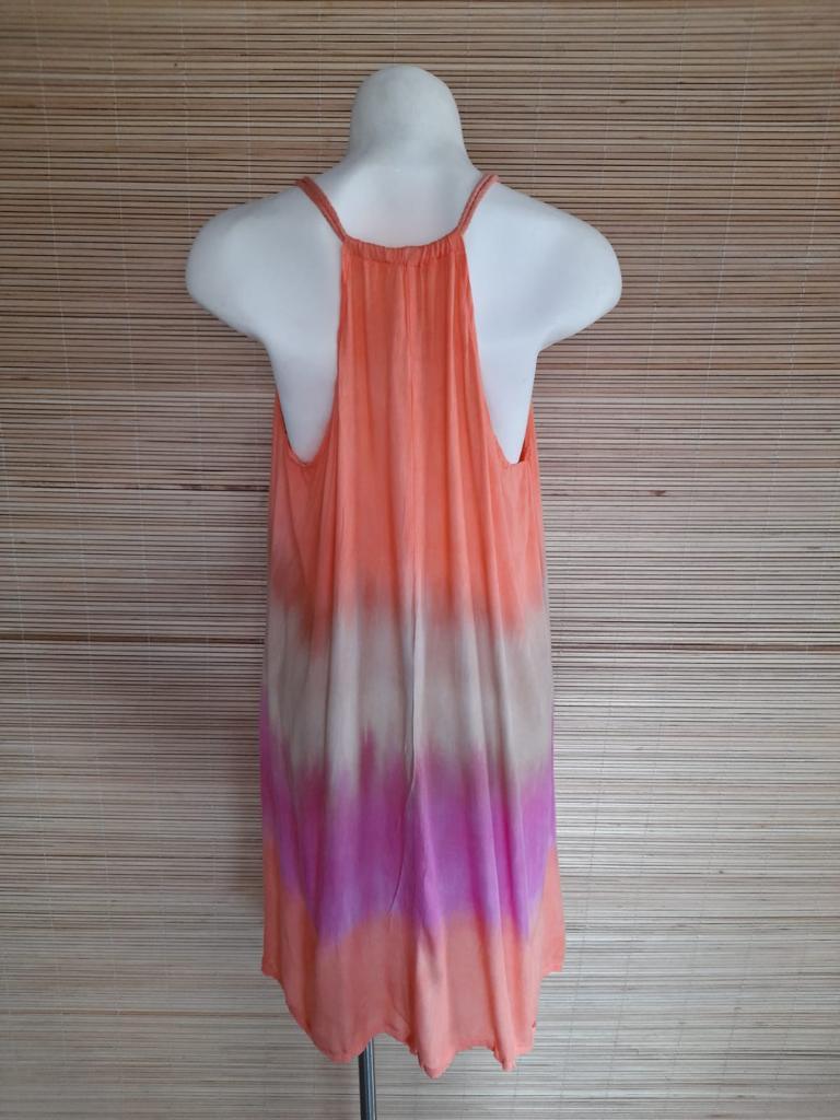 SHORT DRESS ROSE Tie Dye Pink, Grey/ Khaki, Beige/ Grey/ Pink and Coral - Lemongrass Bali Boutique